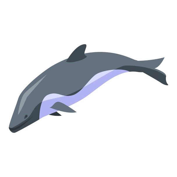 Dolphin swim icon, isometric style - Вектор, зображення
