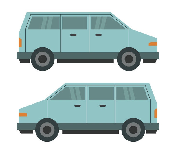 иллюстрация фургона на белом фоне
 - Вектор,изображение
