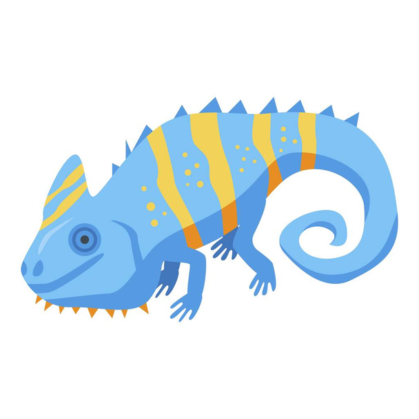 Blue funny chameleon icon, isometric style - Vektori, kuva