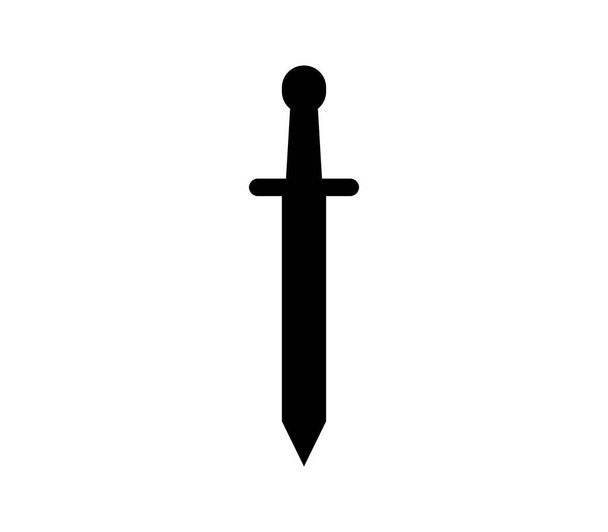 miecz płaska ikona na białym tle, wektor ilustracja  - Wektor, obraz