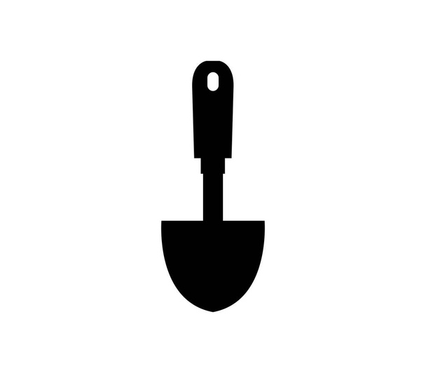 иконка лопаты, изображенная вектором на белом фоне
 - Вектор,изображение