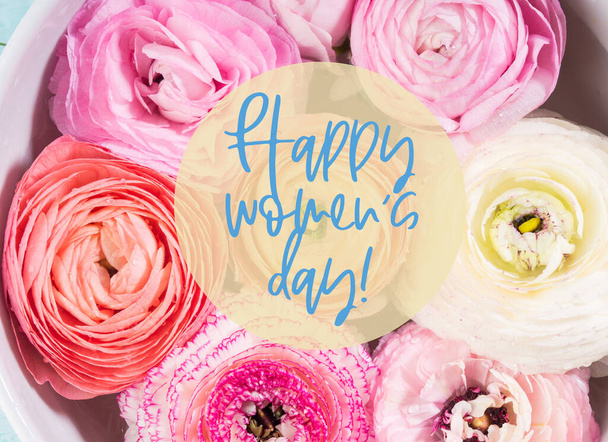 Happy womens day greetings over buttercups - Фото, зображення