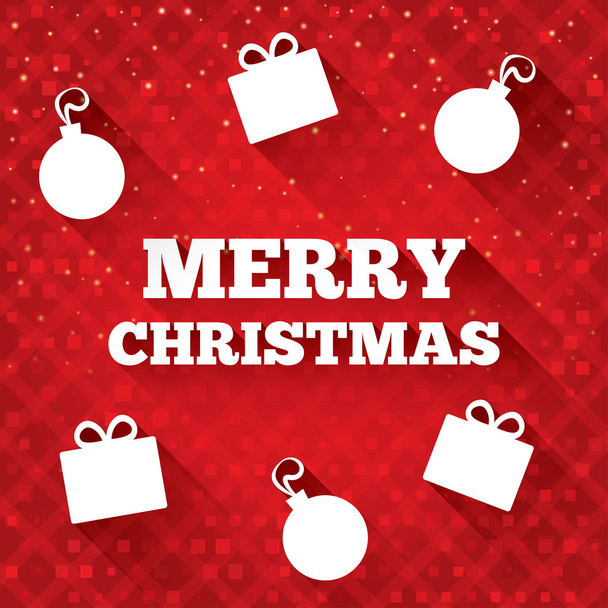 Merry Christmas greeting card with flat icons. - Wektor, obraz
