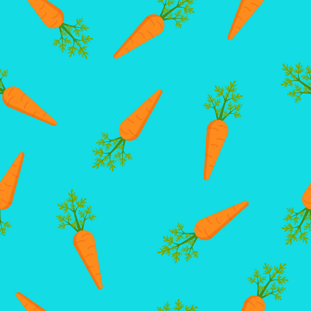 Zanahorias sobre fondo azul. Patrón sin costura de Pascua Ilustración vectorial
 - Vector, Imagen