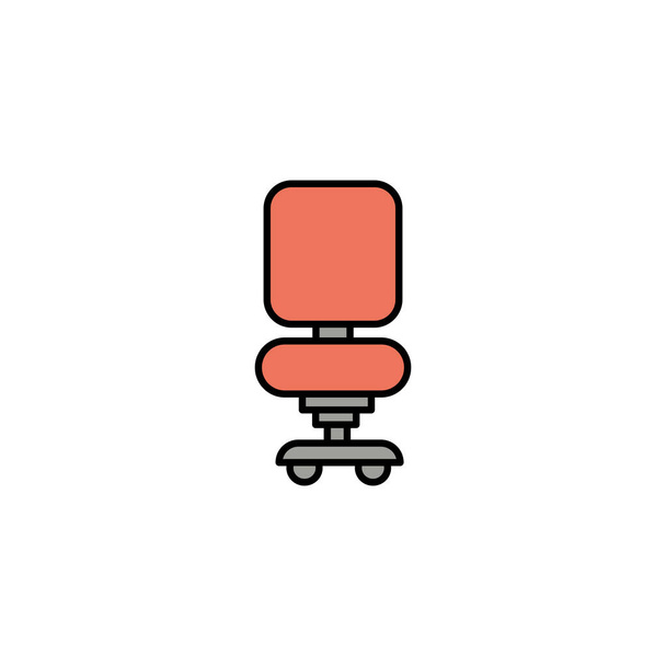 silla de oficina, icono de estilo de línea
 - Vector, Imagen