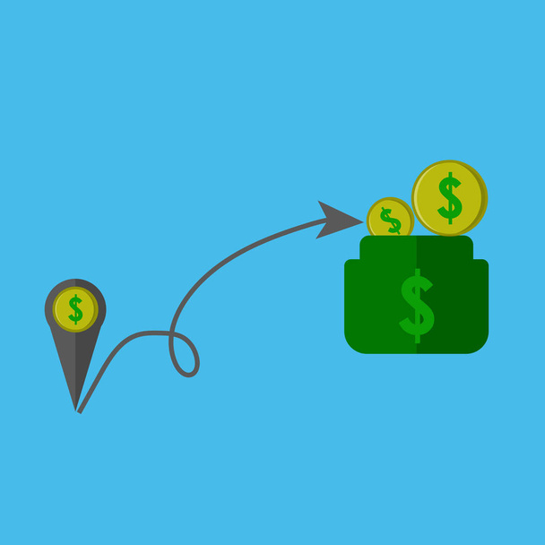 Illustration vectorielle du processus d'envoi d'argent vers une autre destination
 - Vecteur, image
