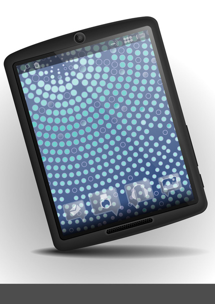 Tablet Pc With Mosaic Wallpaper. - Vector, Image