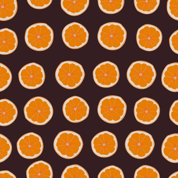 Оранжевые ломтики. Летний фон с разрезанным апельсином. Бесшовные апельсиновые фрукты
 - Вектор,изображение