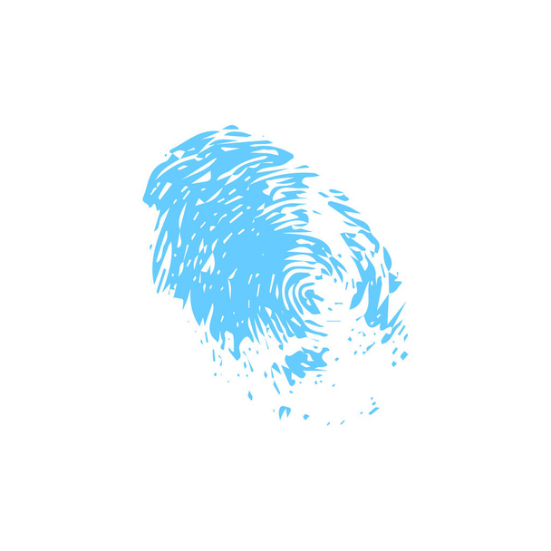 白いベクトル図に分離された青い指紋 - ベクター画像
