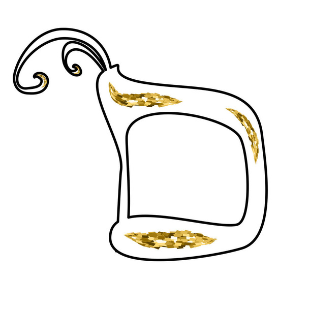 Kalligrafisch Hebreeuws alfabet met kronen. Decoratieve lettertype gouden. Brieven met de hand trekken goud. Vectorillustratie op geïsoleerde achtergrond - Vector, afbeelding