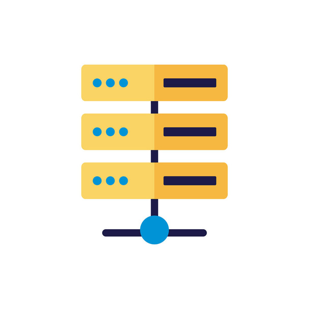 server data center flat style icon - Vector, Image
