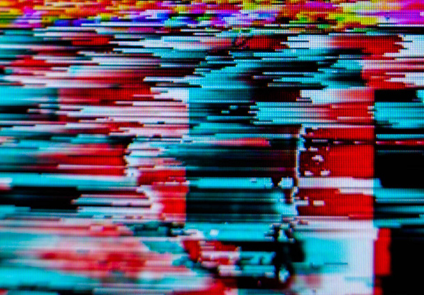 Abstract glitch background. Glitch art. Pixelated texture. Digital errors on the screen. Digital artifacts. Pixel noise. - Photo, Image