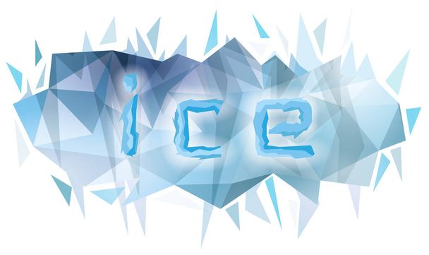 Word Ice on ice template. Isolated on white background. - Vector, afbeelding