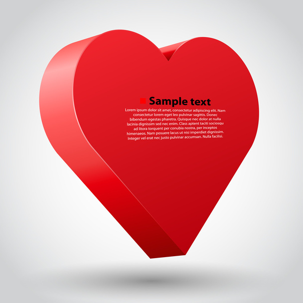 A Big Red 3d Heart vector illustration - Vecteur, image