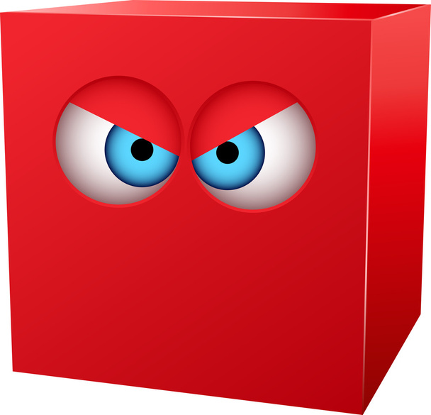 Vector 3d red face cube - Vector, Image