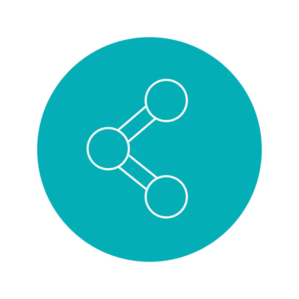 compartir icono de símbolo sobre el círculo azul y fondo blanco
 - Vector, Imagen