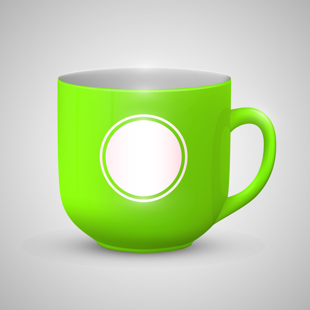 Mug with space for text color green - Vektori, kuva