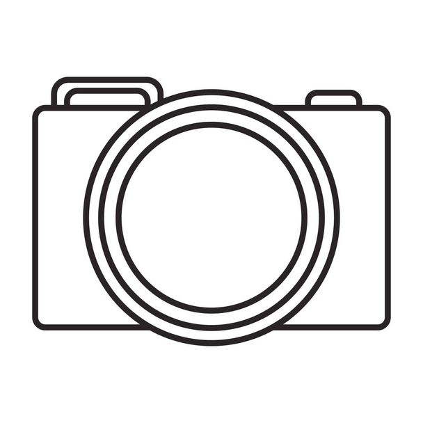photographic camera icon, line style icon - Vector, Image