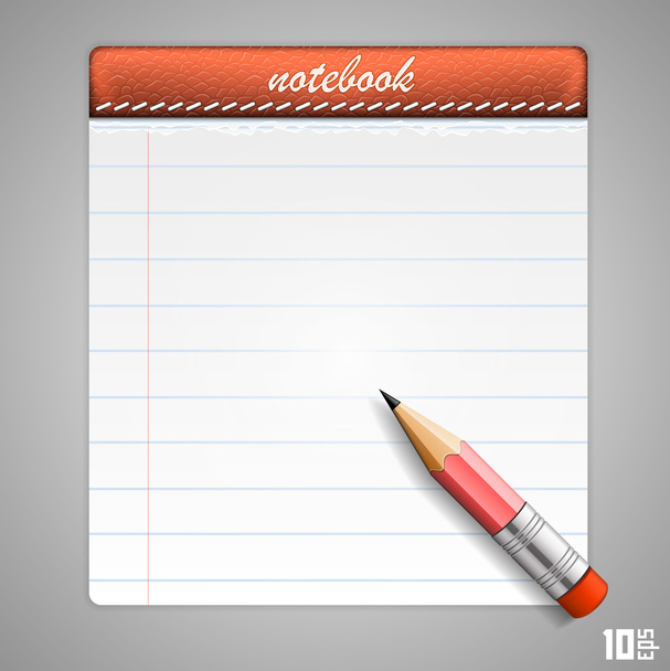Leather notepad vector - Vector, Image