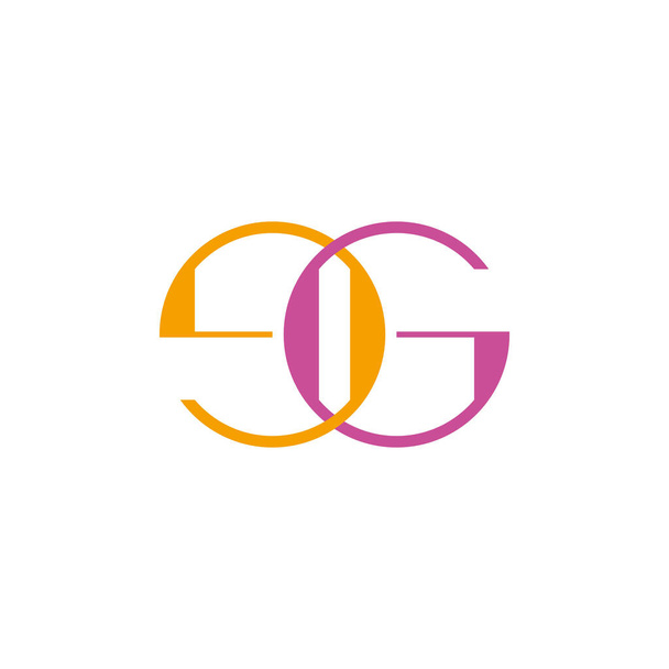 letter eg linked colorful overlapping design logo vector - Vector, Image