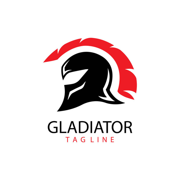 Gladiator masker, Spartaanse helm logo template vector pictogram ontwerp - Vector, afbeelding