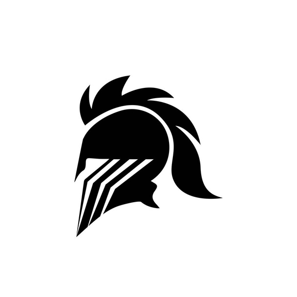Gladiátor maszk, spártai sisak logó sablon vektor ikon design - Vektor, kép