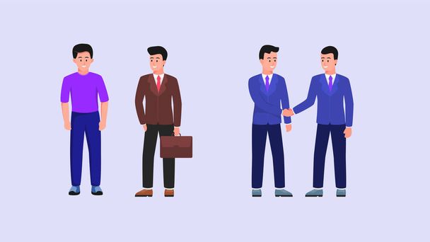 businessman people set collection with flat style vector - Vector, Image