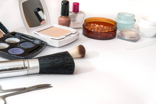 cosmetic things for best makeup on white - Photo, Image