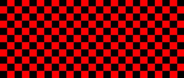 red and black checkered flag for racing background and texture. 3d illustration banner. extreme widescreen ratio. - Photo, Image