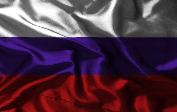 Russische Flagge mit bunter Textur - Foto, Bild