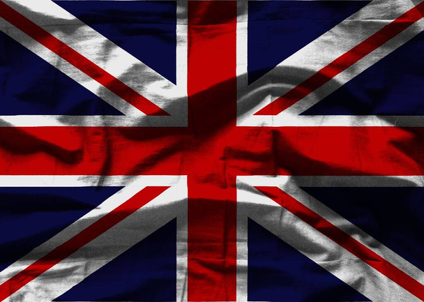 texture of the flag of Great Britain - Fotoğraf, Görsel