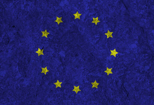 χρωματιστή σημαία της υφής της Ευρώπης - Φωτογραφία, εικόνα