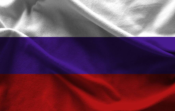 russische vlag met kleurrijke textuur - Foto, afbeelding
