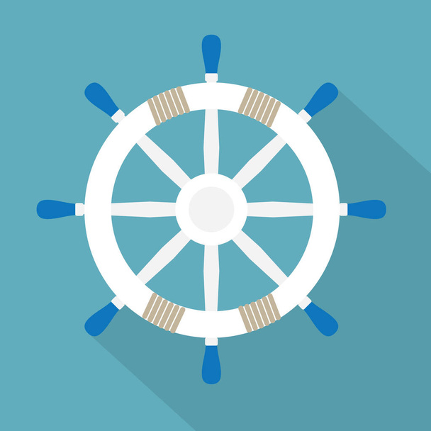 иконка рулевого колеса корабля - векторная иллюстрация
 - Вектор,изображение