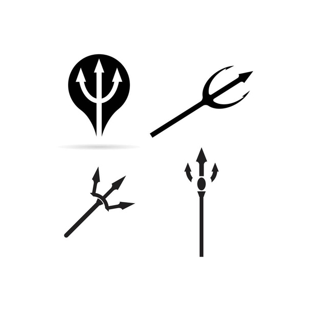 Tridente logo modello icona vettoriale illustrazione design - Vettoriali, immagini