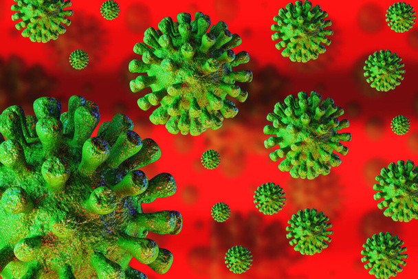 Nakažlivé Hiv AIDS, Flur nebo Coronavirus. 3D vykreslování - Fotografie, Obrázek