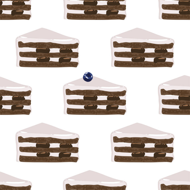 Трикутні печиво пироги з шоколаду та ванільних вершкових смаків, покритих ягодою
 - Вектор, зображення