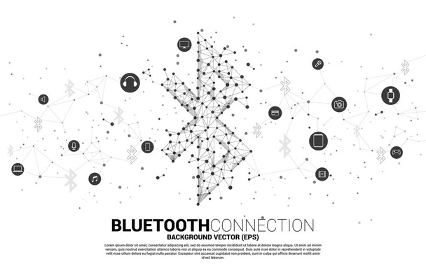 Vektor-Bluetooth-Symbol aus Punkt-Verbindungslinien-Polygon und Gerät. Hintergrundkonzept für Konnektivitätstechnologie. - Vektor, Bild