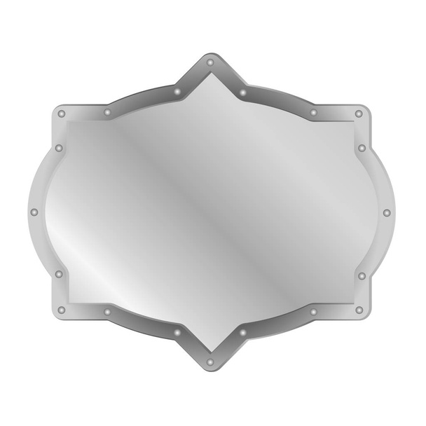 silver frame on white background - Vector, Image