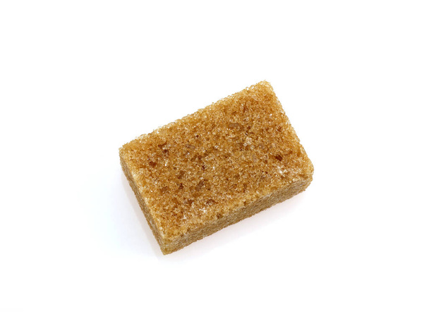 Brown Cube Sugar against White Background   - Photo, image