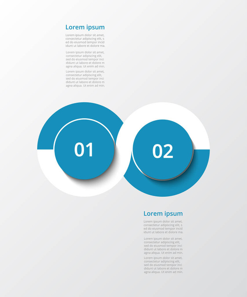Abstract infographic template with 2 steps for success. Business template with two options for presentation, brochure, diagram, workflow, web design, training. - Вектор,изображение