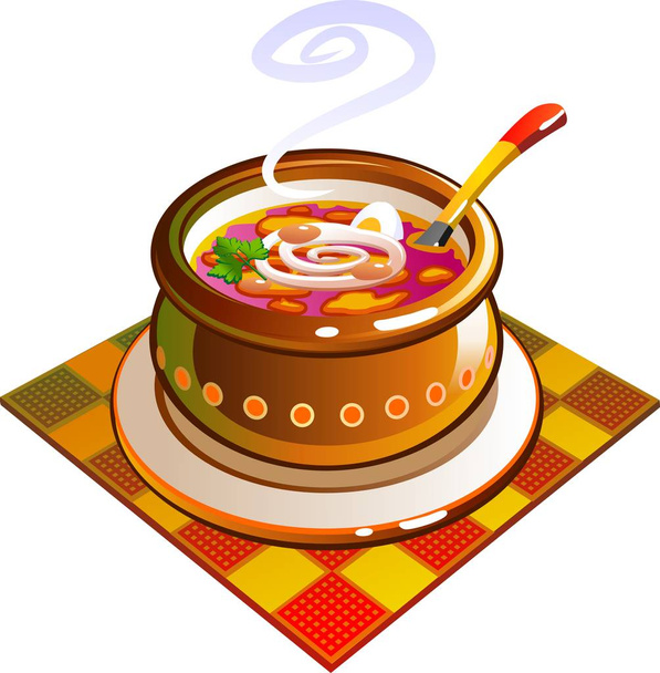 Hot soup. Vector illustration - Vector, Image