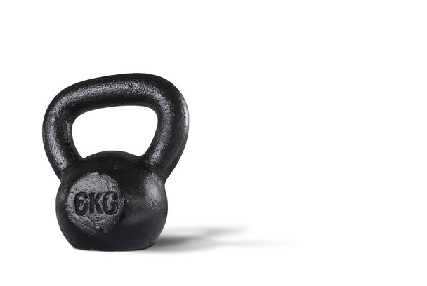 Black kettlebell isolated on white with copy space - Photo, Image