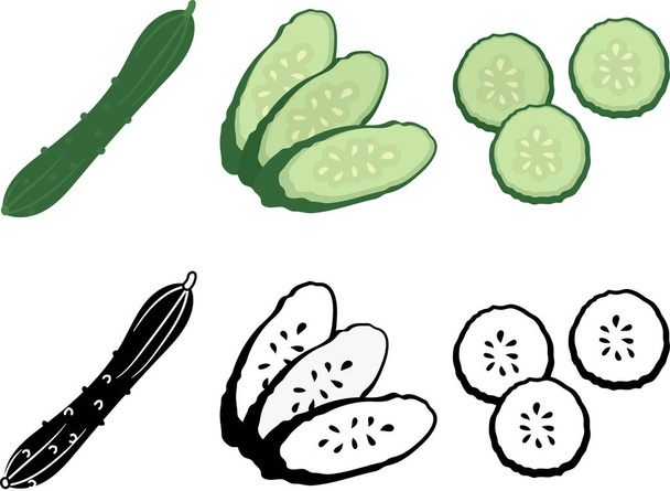 Le icone carine di cetriolo
 - Vettoriali, immagini