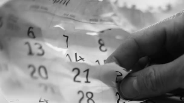Crumpling calendar paper. Anger. Getting old. Passed time and date. - Materiaali, video