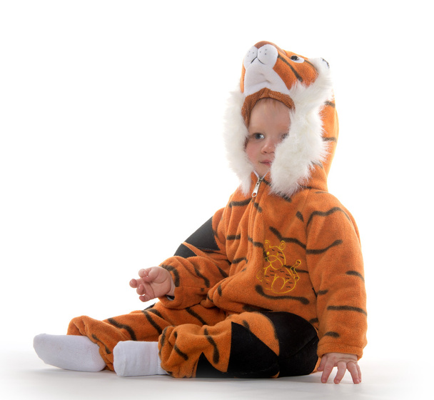 Baby boy in tiger costume - Фото, изображение