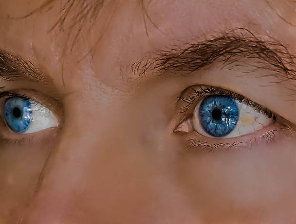 Κοντινό πλάνο ενός μπλε μάτια mans - Φωτογραφία, εικόνα