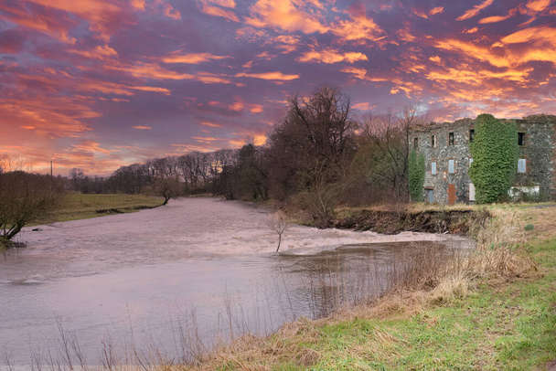 The dilapidated Ruins of Laigh Milton Mill, which stands in an idyllic setting by the River Irvine near Crosshouse, Scotland - Photo, Image