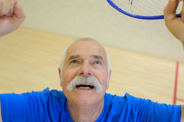 happy senior male tennis player - Fotó, kép