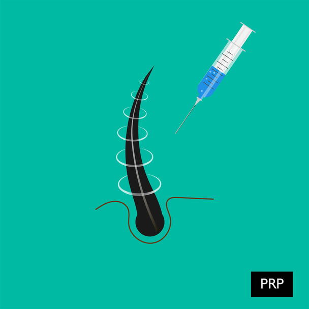 Hair root icon. PRP procedure. Use a picture for packaging and advertising hair care products - Vector, Image